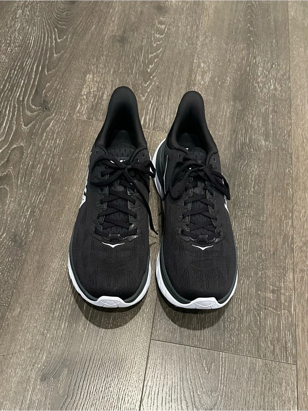 Hoka Mach 4 Men's Black & White Athletic Running Shoes Size 11D